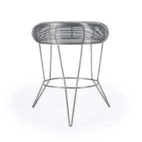 18" Silver Wire Round End Table By Homeroots