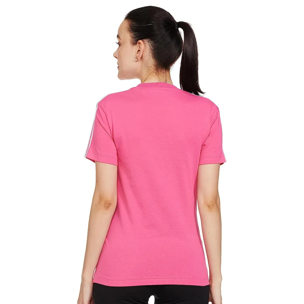 Adidas Women's 3 Stripes Tee (Pulse Magenta/White)