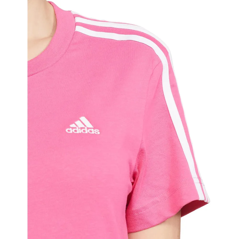 Adidas Women's 3 Stripes Tee (Pulse Magenta/White)