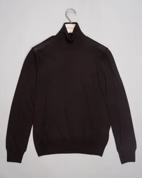 Gran Sasso Cashmere Silk Roll Neck / Dark Brown