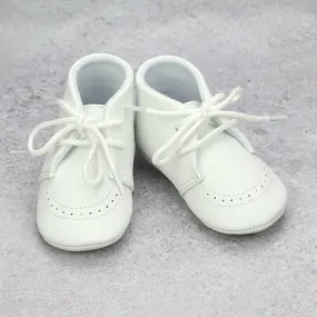 L'Amour Infant Boys 3890 White Leather Dress Crib Shoes Oxfords