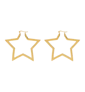 Large Funky Star Hoop Earrings