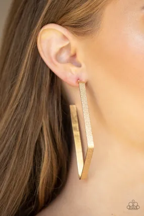 Paparazzi Accessories - Way Over The Edge #L66 - Gold Earrings