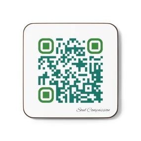 QR Code 1 piece Hardboard Back Coaster - Compassion is Soul Food