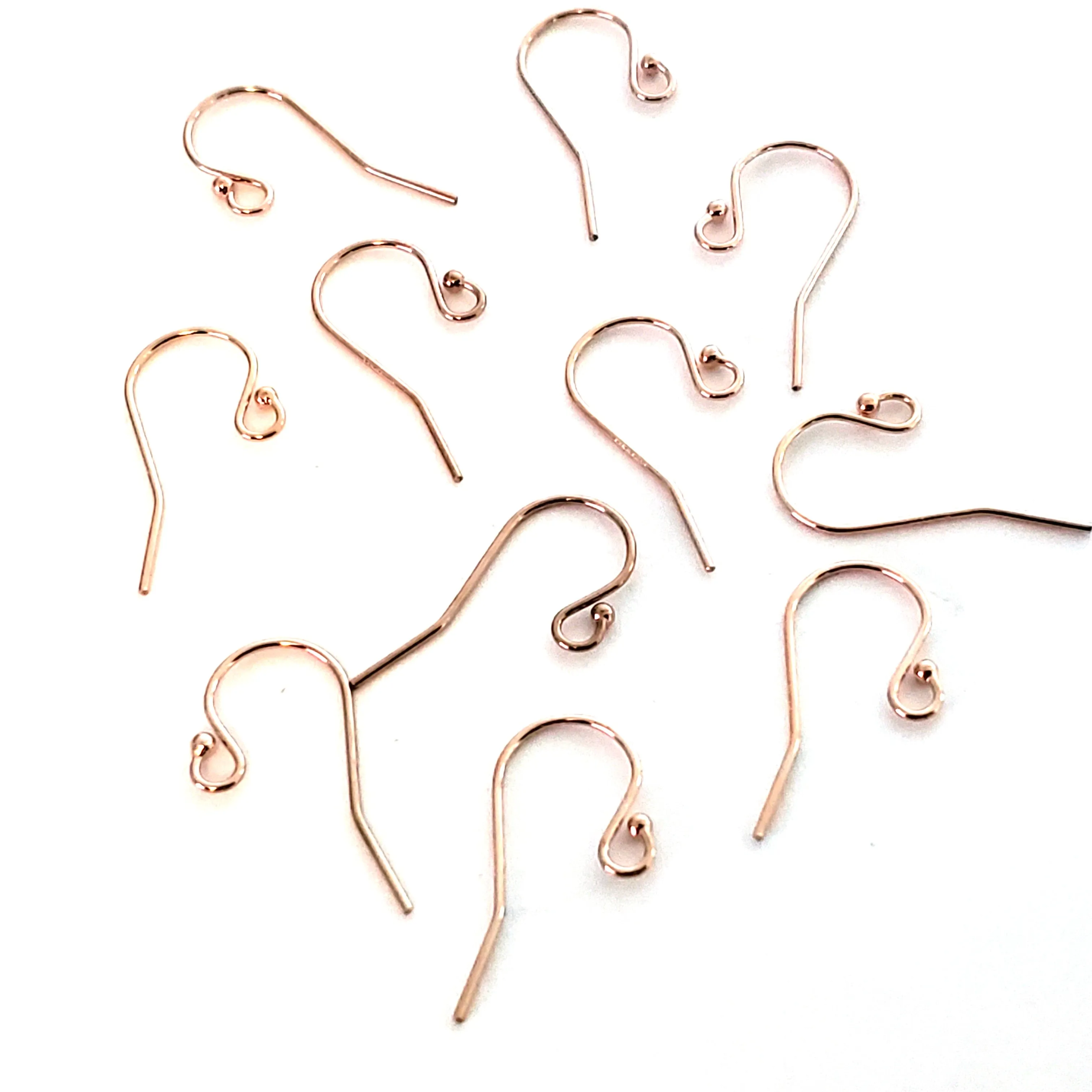 Rose Gold Filled Ear Wires,  Earrings Hooks, Easy Attach, Easy Change Style, 12 Pieces, #1348 RGF