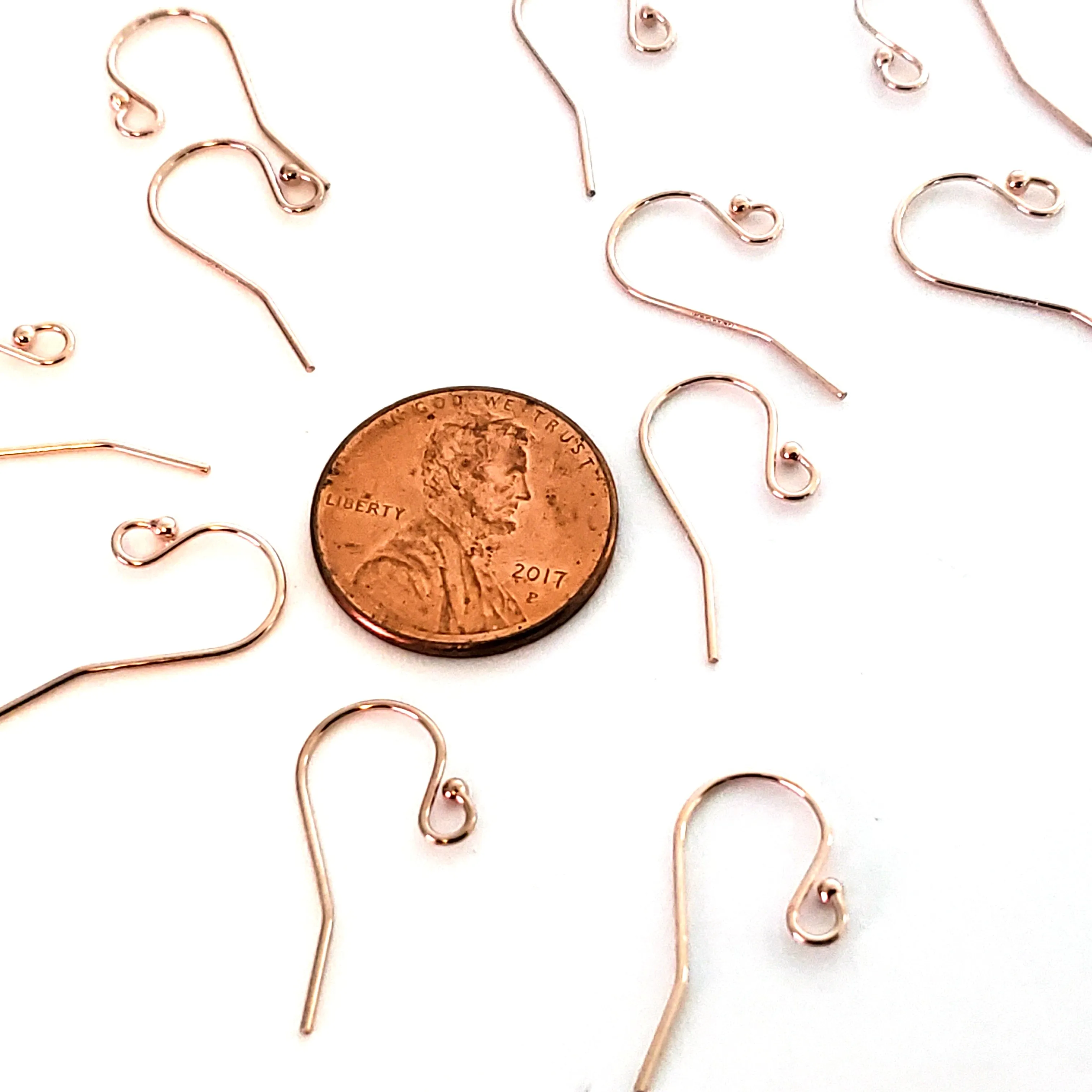 Rose Gold Filled Ear Wires,  Earrings Hooks, Easy Attach, Easy Change Style, 12 Pieces, #1348 RGF