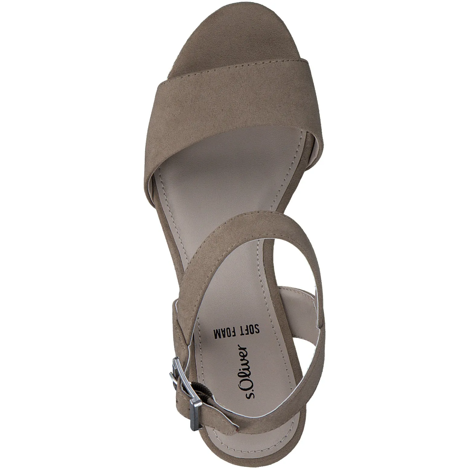 S OLIVER Taupe Wedge Vegan Sandal